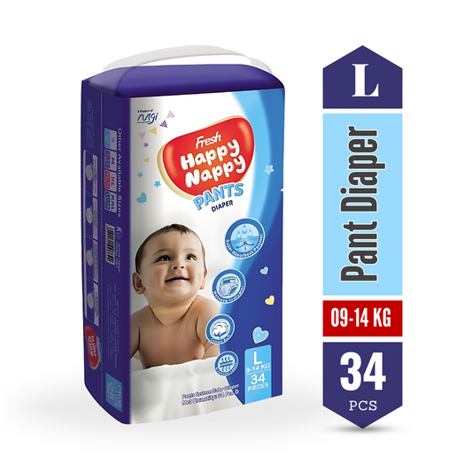 Happy Nappy (9-14Kg) - L  Pant Diaper <br> 34 pcs