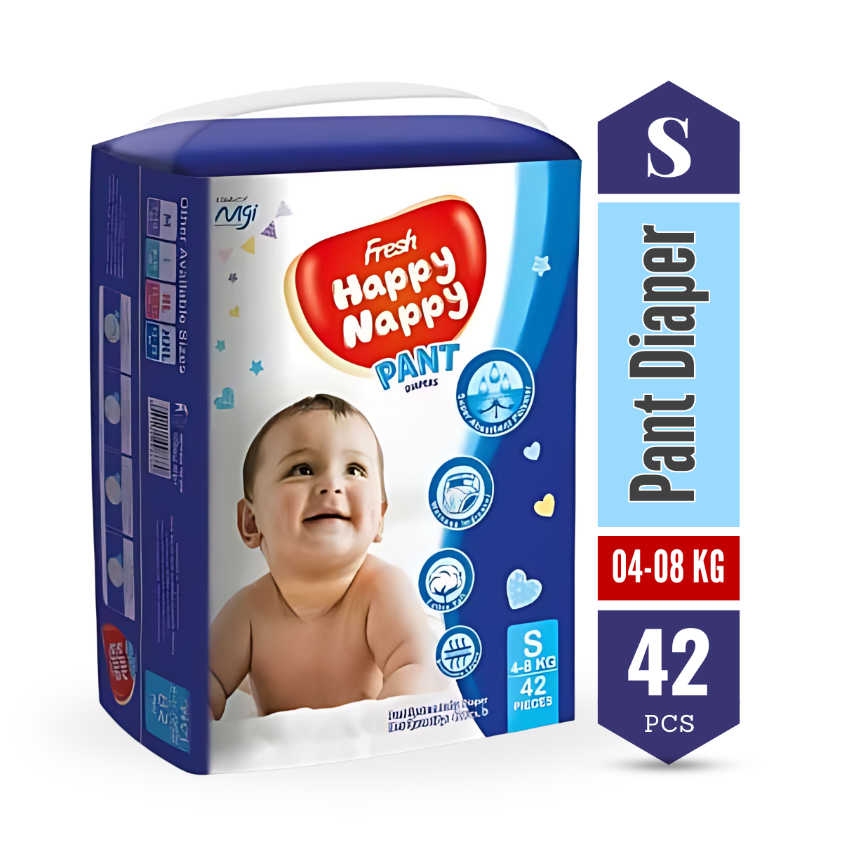 Happy Nappy (4-8Kg) - S Pant Diaper <br> 42 pcs