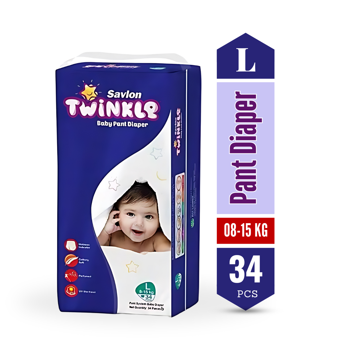 Twinkle Baby (8-15Kg) - L Pants Diaper <br> 34 pcs