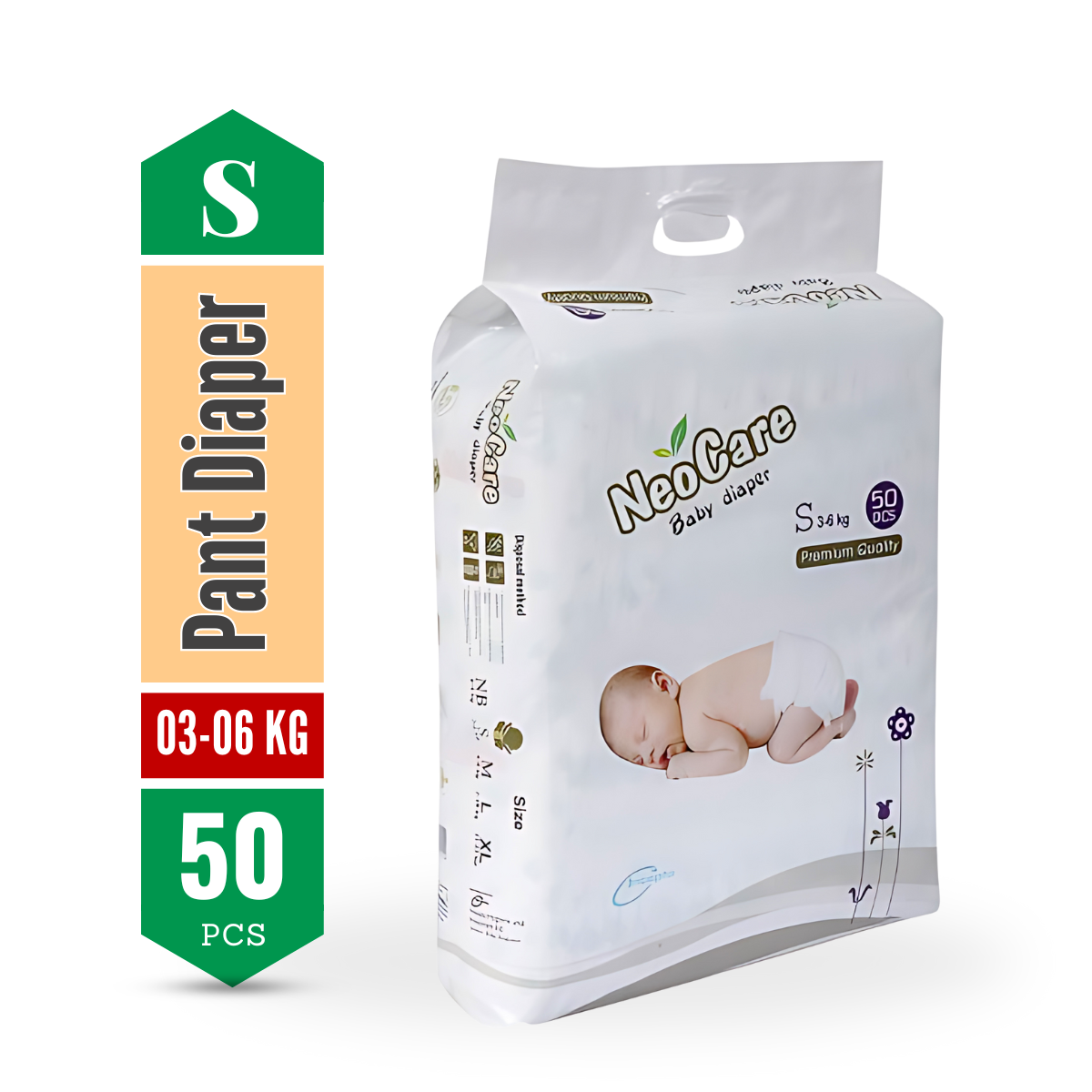 Neocare (3-6 Kg) - S Belt Diaper <br> 50 pcs